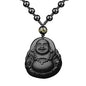 Black Obsidian Necklace Protection Pendant with Extended Bead Chain Healing Crystal Stone Amulet Necklace for Men Women - color: MaitreyaD