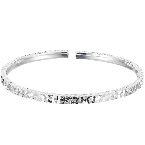 Handmade 925 Sterling Silver Bangle Bracelet Simple Silver/Gold Adjustable Cuff Bangles Durable Stainless Steel bracelet for Men &Women Daily Jewelry Gift for Anniversary Birthday Gift - color: Color 34