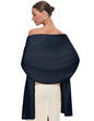 PULI Women's Pashmina Shawl Wraps for Evening Dress Large Scarf Blanket Long Wedding Bridal Winter Warm Shoulder Wrap - color: Dark Slate Blue