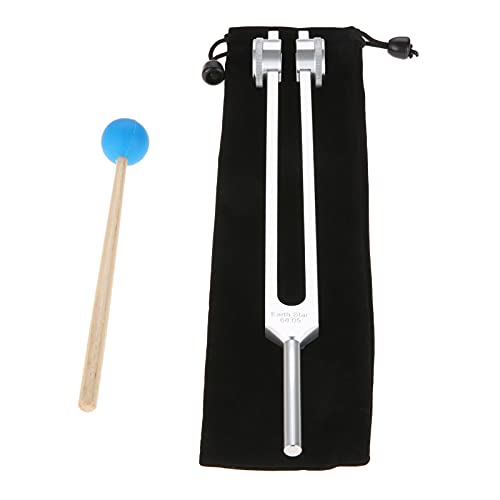 68.05 Solfeggio Tuning Fork for Healing, with Silicone Hammer Bag for Sound, Meditation, Chakra Balancing, Musical Instrument, Vibration - size: 68.05 hz