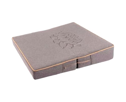 Large and Meditation Cushion,Square Handcrafted Meditation Mat,Portable Foldable Floor Cushion Outdoor Coconut Fibre Linen Yoga Cushion(Size:60x60cm(24x24inch),Color:Gray) - color: Gray, size: 60x60cm(24x24inch)