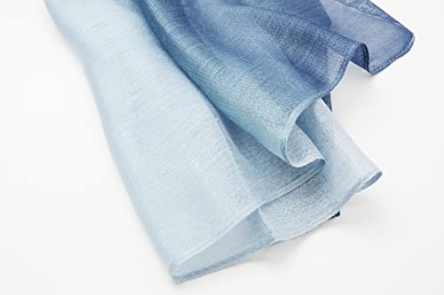 Cotton Silk Scarf Elegant Soft Wraps Color Shade Scarves for Women - color: Gradient - Light Blue