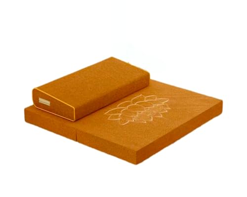 Meditation Cushion Set,Floor Pillows Seating For Adults Meditation,Large Rectangular Zen Pad And Foldable Square Floor Pillows,Yoga Mats,Washable Cover(Size:60x60cm(24x24inch),Color:Earthy yellow) - color: Earthy Yellow, size: 60x60cm(24x24inch)