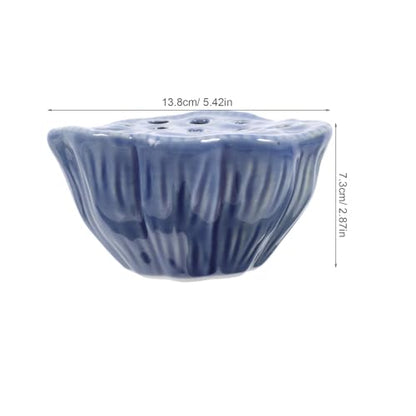 SHINEOFI Ceramic Lotus Pod Vase Small Flower Pot Table Centerpiece for Dining Room and Bookshelf Home Decor Zen Style