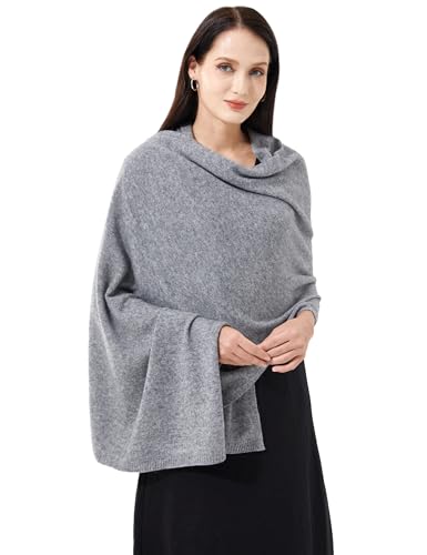 Soft Cashmere Blend Wrap Chic Scarf Stole for Women Wayfarer Travel Extra Large 87"x28" - color: Dark Grey