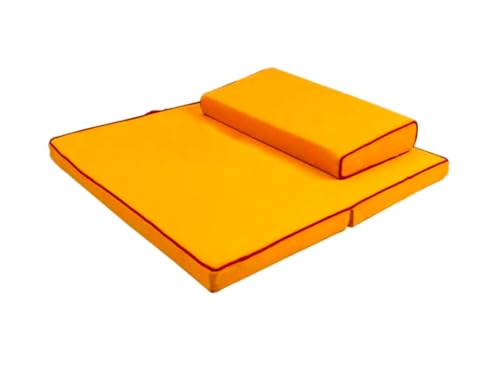 Large and Meditation Cushion,Square Handcrafted Meditation Mat,Portable Foldable Floor Cushion Outdoor Coconut Fibre Linen Yoga Cushion(Size:60x60cm(24x24inch),Color:Yellow1) - color: Yellow1, size: 60x60cm(24x24inch)