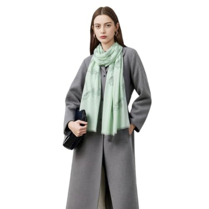 Cashmere-soft Mercerized wool Shawl Pashmina Lightweight Travel Wrap & Evening Scarf |Office |Wedding - color: Lotus Leaf River Field Light Green