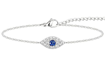 3mm Diamond Classic Tennis Bracelet for Women Dainty, Gold Jesus Cross Bracelets Trendy, 14K Gold Plated Heart/Evil Eye/Pearl/Starfish & Seashell Charm Bracelets for Women Bulk - style: Silver Evileye