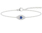 3mm Diamond Classic Tennis Bracelet for Women Dainty, Gold Jesus Cross Bracelets Trendy, 14K Gold Plated Heart/Evil Eye/Pearl/Starfish & Seashell Charm Bracelets for Women Bulk - style: Silver Evileye