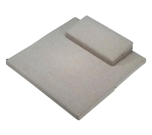 Large and Meditation Cushion,Square Handcrafted Meditation Mat,Portable Foldable Floor Cushion Outdoor Natural Hemp Core Fibre Yoga Cushions(Size:60x60cm(24x24inch),Color:Khaki) - color: Khaki, size: 60x60cm(24x24inch)