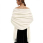 Pashmina Scarf and Shawl - Soft Women Pashminas Wrap for Wedding Evening Party dresses - color: Cream