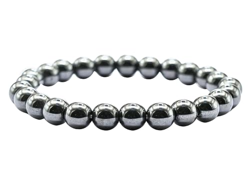 Amazing Gemstone Crystal Bracelet for Women Men's Gifts - Protection Healing Crystal Bracelet - 8mm Gemstone Beaded Stretchable Bracelet Pulseras Para Hombres Mujer Stocking Stuffers Mothers Day Gift (Hematite) - color: Hematite