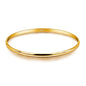 Minimalist Original 925 Sterling Silver Banglest Women Stackable Bracelet 2MM 65mm Jewelry Gift (Gold Color 1 Piece C Style, Diameter 65MM)