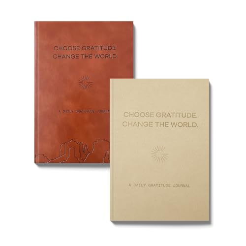 Gratitude Gifted 5-Minute Guided Gratitude Journal for Men & Women – Tan & Brown - Daily Gratitude Prompts, Mindfulness & Self-Care, Leather Bound Hardcover, Undated