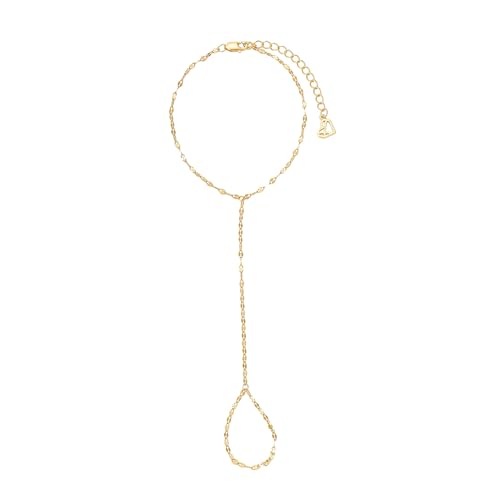 Hand Chain Bracelet for Women, Minimalist Stacking Summer Festival Bracelets, 18K Gold Plated Silver Jewelry, Gift for Her - color: 07-Sparkle Hand Chain