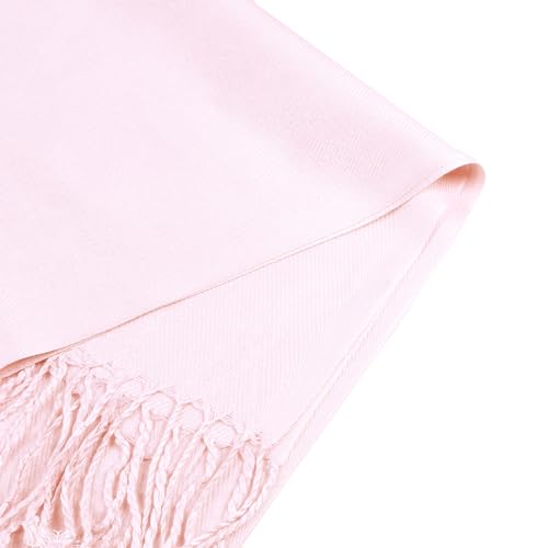 TZ Promise Women Pashmina Shawls and Wraps for Evening Dresses,Soft Large Long Scarf for Wedding,Bride Bridesmaid Gifts - color: Baby Pink