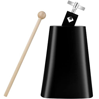 Eastrock 6 inch Metal Steel Cow Bells Noise Makers Hand Percussion Cowbell with Stick for Drum Set - size: 6''