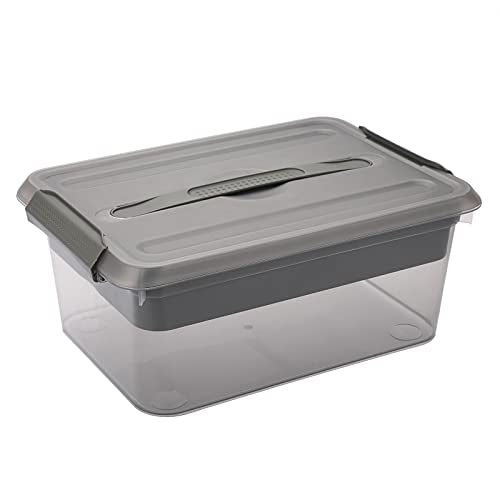 BTSKY Stack & Carry Box, Clear Plastic Storage Container Stackable Home Utility Box with Removable Tray Multi-Purpose Storage Bin for Organizing Stationery, Sewing, Art Craft Supplies (Black) - color: Black