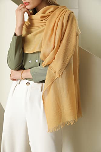Jeelow Solid Color Scarf Wrap Shawl for Women Men – Soft Lightweight Head Scarf, All Season, Travel Beach Office Daily Wear - color: Ginger