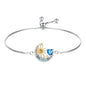 925 Sterling Silver Moon and Sun Star Adjustable Link Bracelet for Women with 12 Month Birthstone Birthday Jewelry - style: 12 - Dec.