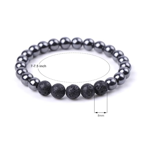 HZHRony Healing Crystal Stone Beads Bracelet Irregular Gemstone Beaded Bracelets For Women and Men Anxiety Relief Yoga Bracelet Jewelry Gifts 7 Inch - color: Grey