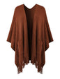 Ferand Shawl Wraps for Women, Cozy Lightweight Poncho Cape with Pockets, Warm for Fall Winter Travel - color: Orange