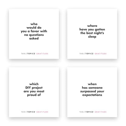 TableTopics Gratitude Conversation Cards for Family & Friends, 135 Heartfelt Questions for Connection at Dinnertime, Game Night, Parties