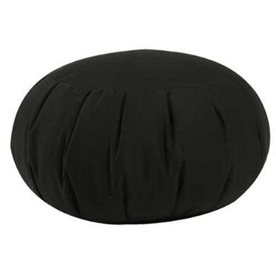 Buckwheat Zafu, Zabuton and Support Meditation Cushion Set (3pc), Black - color: Black