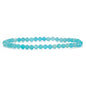 Angelstones Natural Gemstone Small Beaded Stretch Bracelet, 4mm Faceted Round Beads, Crystal Healing Bracelet for Women - color: Brazilian Blue Amazonite
