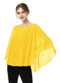 Capes for Womens Casual chiffon shawl Casual Chiffon Cape Sheer shawls and wraps Poncho Capelets Cover Up - color: Yellow Gold