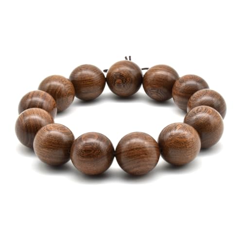 Zen Dear Unisex Natural Silkwood Tibetan Buddhism Meditation Prayer Bead Necklace Japa Mala Beads Bracelets - style: 18mm 13 Beads