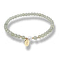 Morchic 4mm Natural Gemstone Beads Stretch Bracelet for Women, With Freshwater Pearls, Energy Gem Birthday Gift for Her 7.2” - color: Prehnite