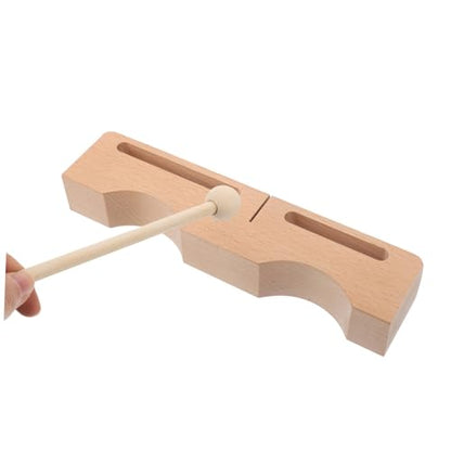 Kisangel Wooden Frog Instrument with Mallets Light Yellow Percussion Block for Adults Ergonomic Design for Comfortable Handling for Musical Education and Events