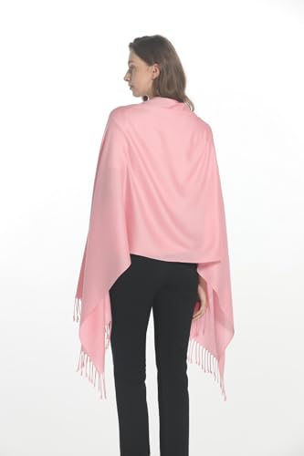 EURKEA Women's Scarf Pashmina Silky Soft Shawls Wraps Stole for Evening, Wedding and Gift - color: Peony
