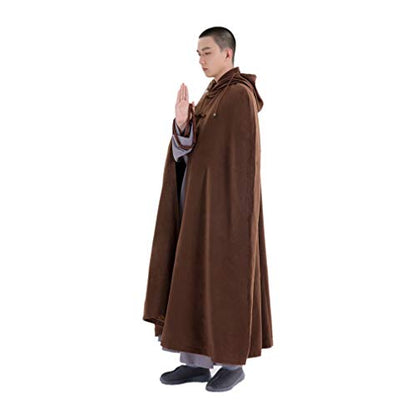 DGXIN Unisex Men Women Thickened Velveteen Meditation Cloak - color: Coffee, size: 44