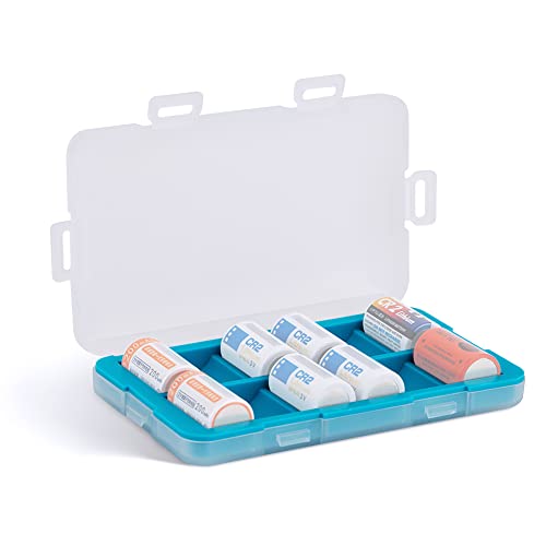 JJC Silicone CR2 Battery Case Holder Organizer, PP Battery Storage Box for 12pcs CR2 / CR15H270 Batteries, Water-Resistant and Easy to Carry - color: For CR2 Battery