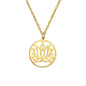 TEAMER Lotus Necklace Stainless Steel Flower of Life Necklace Yoga Meditation Pendant Inspirational Jewelry For Women - color: Style 4 - Gold