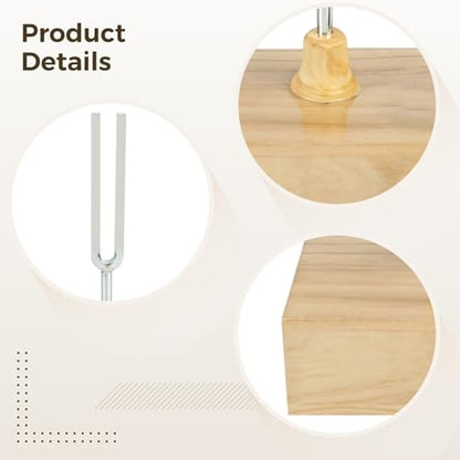 512 Hz Sound Tool with Wooden Resonance Chamber, Tuning Fork Instrument for Meditation and Yoga Practice