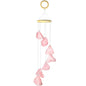 rockcloud Rose Quartz Raw Stones Wind Chime Home Garden Decoration Figurine - color: Pink