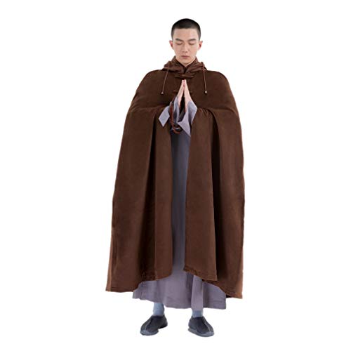 DGXIN Unisex Men Women Thickened Velveteen Meditation Cloak - color: Coffee, size: 43