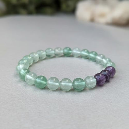 The Alchemist's Arcanum Adjustable Beaded Wrist Accessory for Men and Women, Stretch Fit Stone Bead Jewelry for Daily Wear and Gifting - color: Multi Flourite