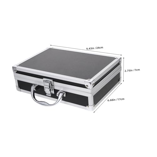 Mikinona Multi Functional Aluminium Tool Case Portable Hard Briefcase for Men Capacity Storage Box with Safety Clasp for Daily Use and Organizing Gadgets