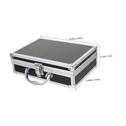 Mikinona Multi Functional Aluminium Tool Case Portable Hard Briefcase for Men Capacity Storage Box with Safety Clasp for Daily Use and Organizing Gadgets