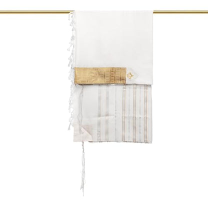A supervised kosher Tallit Gadol Prayer Shawl from Israel,Wedding Model Diamond,Non-Slip.Wash and Iron easily. - color: With Gold Stripes, size: Size 50 - 68 x 48 Inch