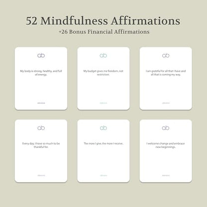 Abhaya Affirmations for the Whole Self, 26 Doubled-Sided Affirmation Cards, 12 Double Sided Bonus Financial Well-being Cards with Display Stand, Daily Affirmations for Inspiration, Mindfulness & Self Care, Unique Gifts for Women and Men