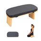 Meditation Bench with Cushion Foldable Ergonomic Bamboo Kneeling Stool Seiza Bench Wooden Meditation Stool Chair Zen Lotus Yoga Stool Floor Sitting Prayer Bench Removable Pillow - color: Dark Grey