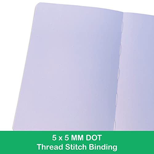 BUKE Dot Grid Notebook Dotted Journal,180Gsm Bamboo White Paper, 5 * 5MM Dots 160 Pages, Lay Flat Binding,Colored Silver Edges, Bookmarks and Expandable Back Pocket Dandelion