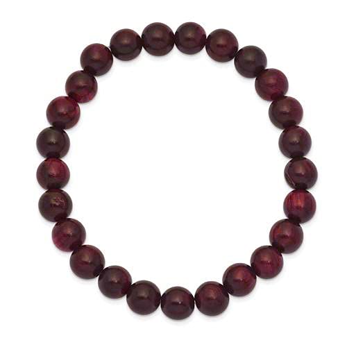 Sandalwood Bracelet for Women Men Buddhist Prayer Strand Chandan Bracelet Handmade Stretchable Elastic Sandalwood Beaded Wristbands for Yoga Meditation - style: Red Sandalwood 8mm