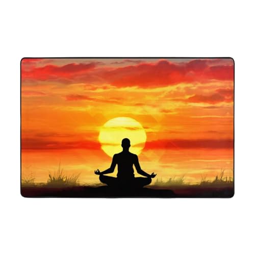 Yoga Meditation Print Ultimate Comfort Carpet, 36 X 24 Inches & 72 X 48 Inches – Plush, Non-Slip & Ultra-Absorbent - size: 36"x24"