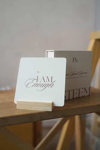 Esteem Daily Affirmation Cards for Manifestation, Self Care, Self Love Stress Relief 4 x4 Inspirational with Quotes 50 Mindfulness Box Women and Men